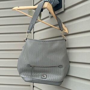 Dooney & Bourke Gray Textured Shoulder Bag like new clean